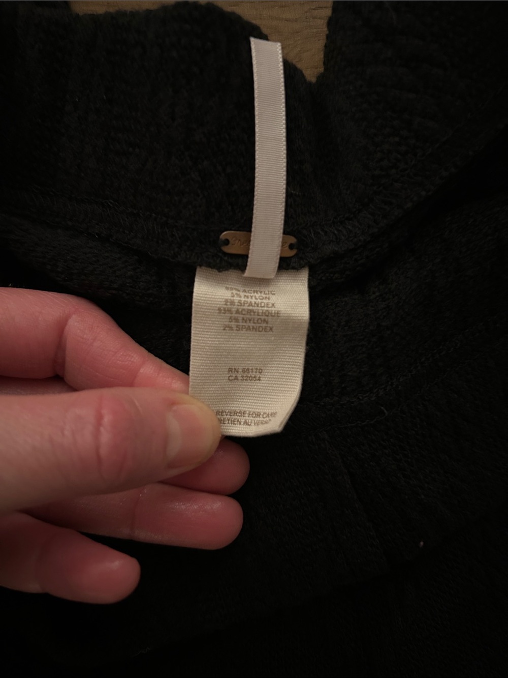 NWT Free People Black Textured Pull-On Pants - Picture 4 of 4